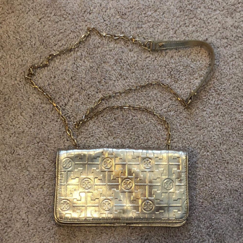Tory Burch Crossbody Purse/Wallet - Gold VGUC